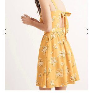 Silk Fleur Bow-Back Dress in Butterfly Garden